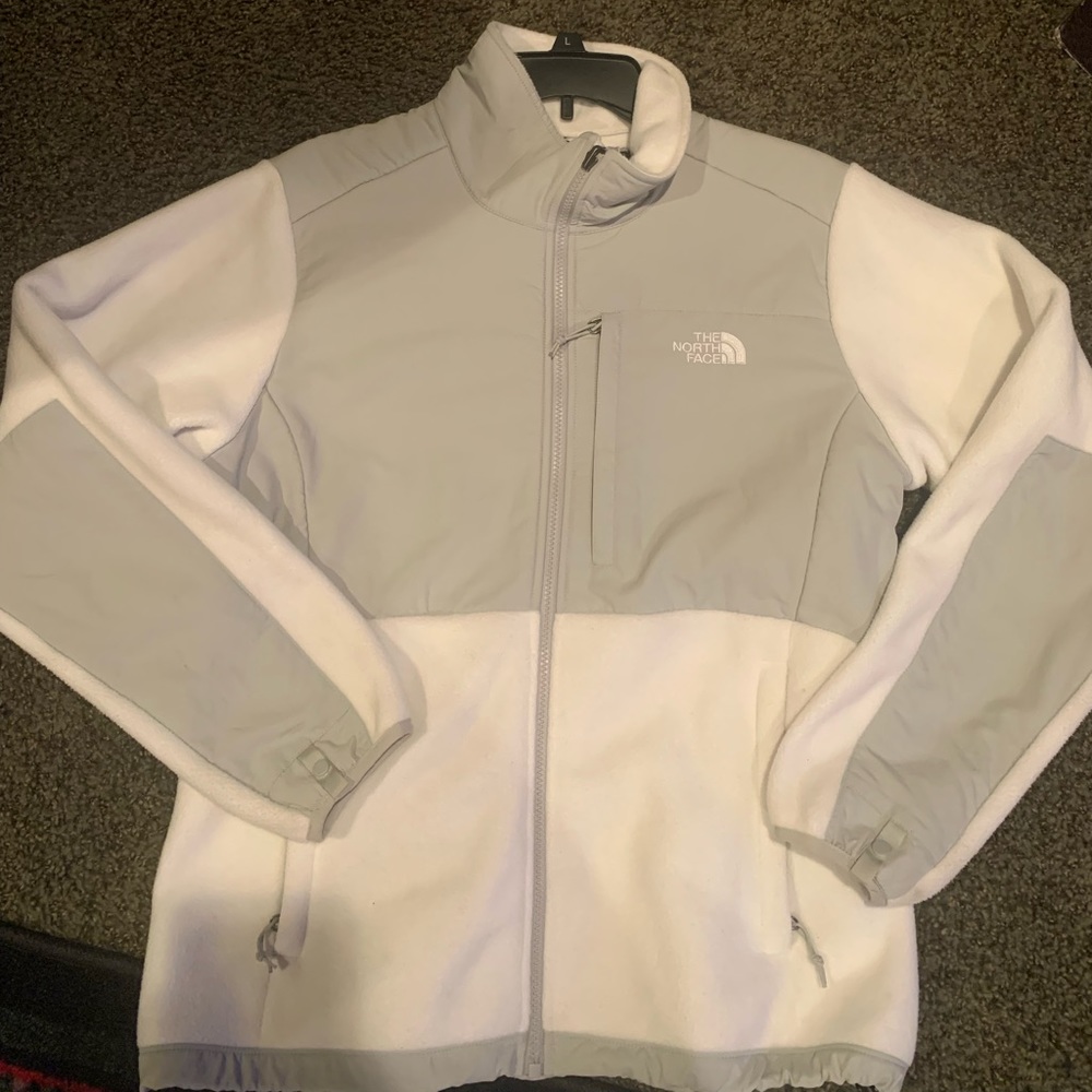 Womens Large White North Face Fleece Jacket